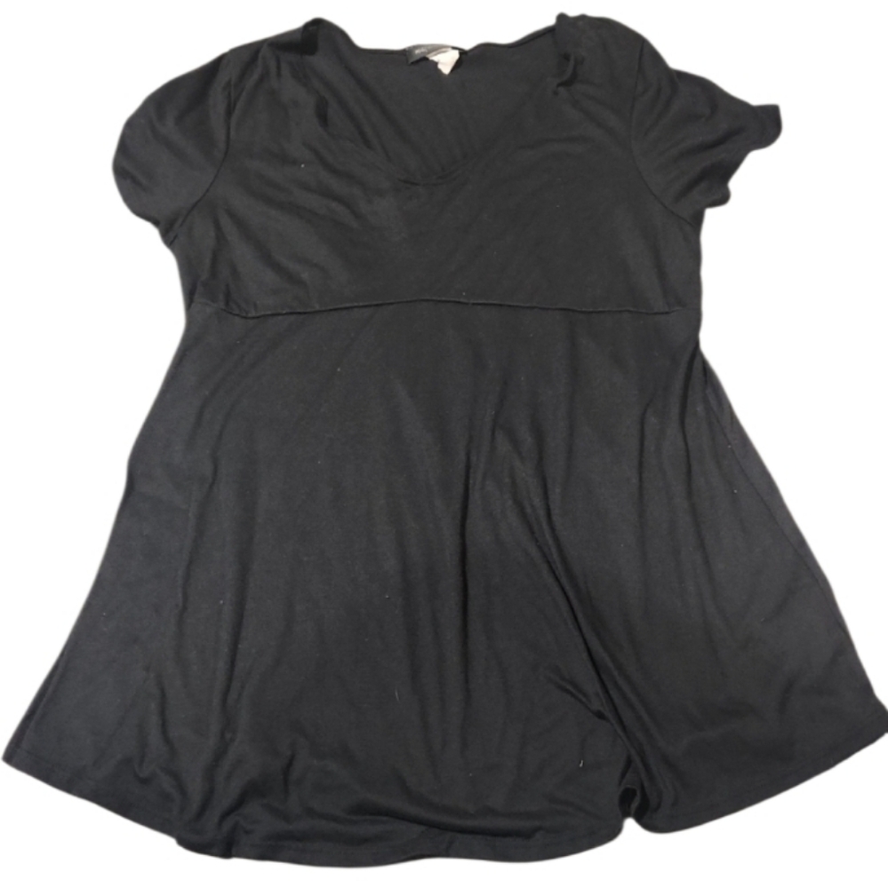 Maternity Xl Black Short Sleeve Babydoll Top